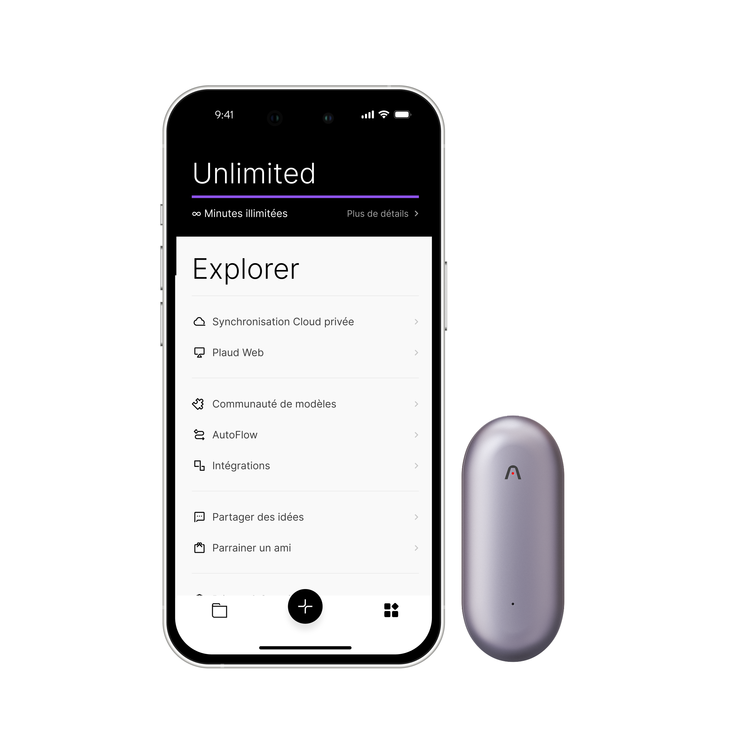 Plaud NotePin + Abonnement Annuel à l’Unlimited Plan IA