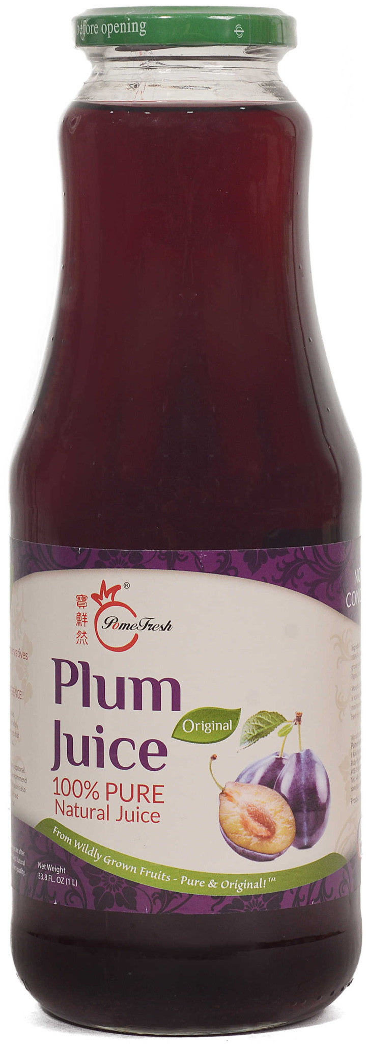 pomefresh 100% organic plum juice 1l