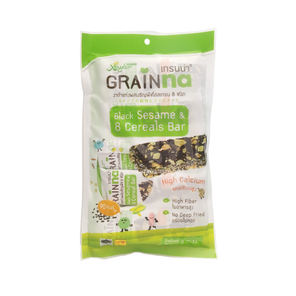 xongdur grainna (black sesame & 8 cereal bar) 黑芝麻香脆条 5x16g