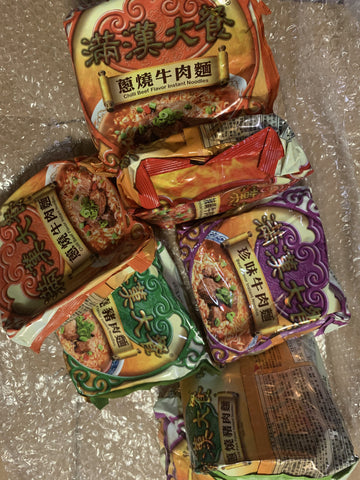 亮亮妈转运到英国的统一满汉大餐方便面