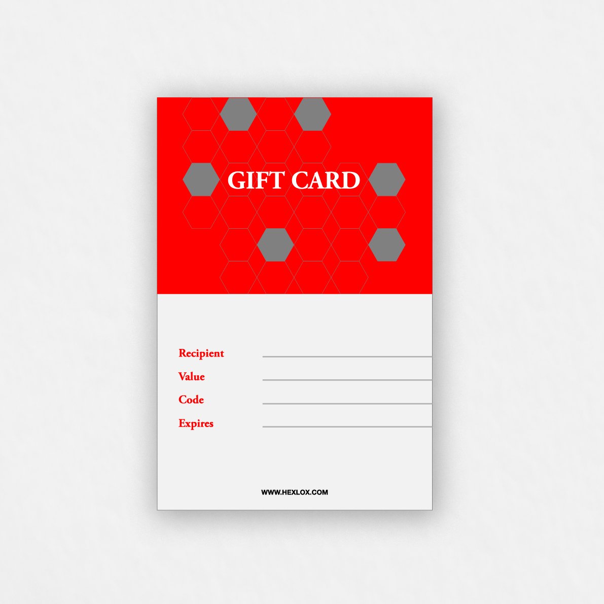 hexlox e-gift voucher card
