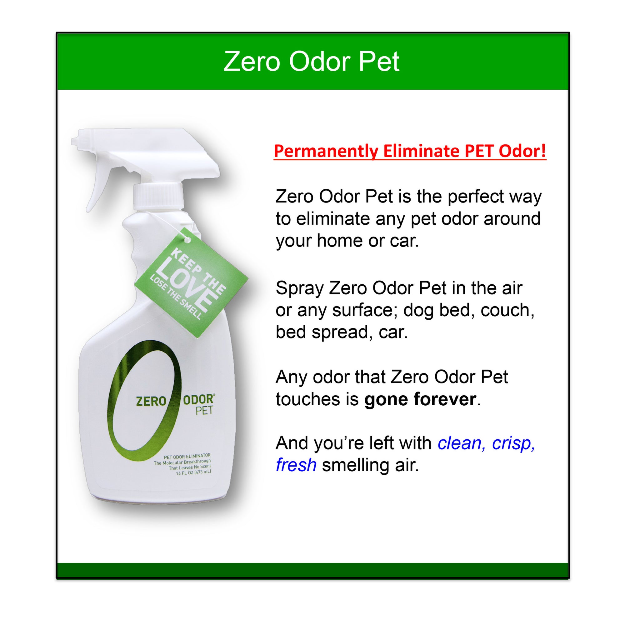 Zero Odor Pet Odor Eliminator: A Revolutionary Solution for Freshening Up Your Home