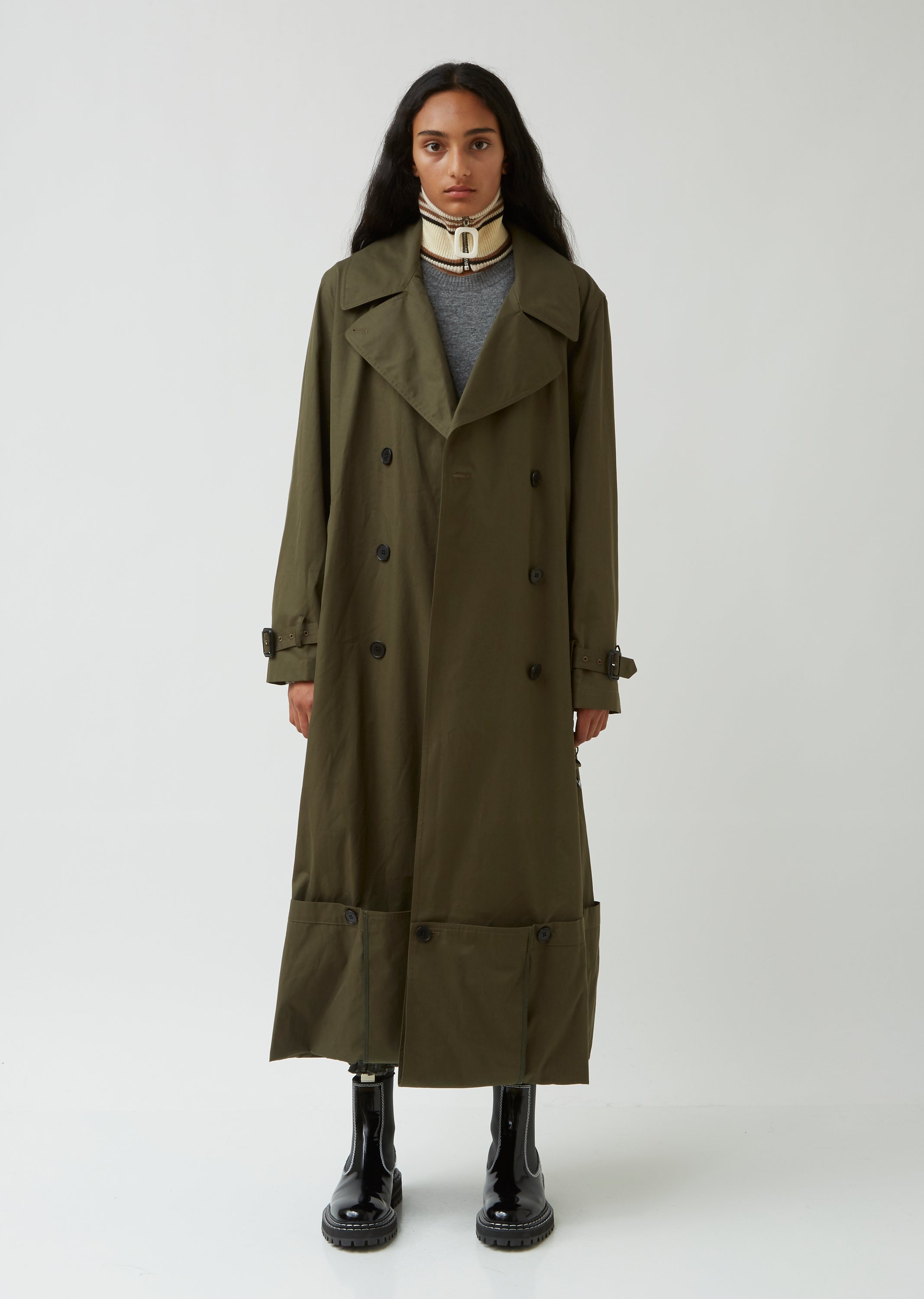 fold up hem trench coat