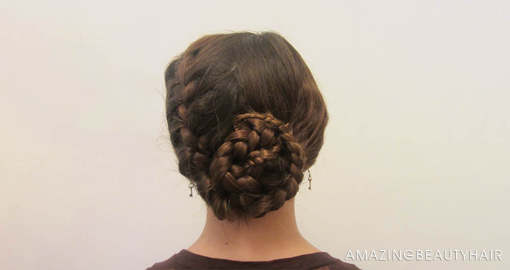 Easy Chignon with Braided Wrapped Ends