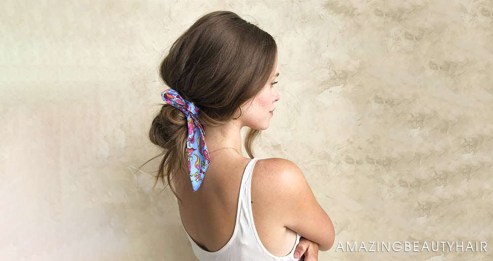 Low Bun with Ribbon Headband