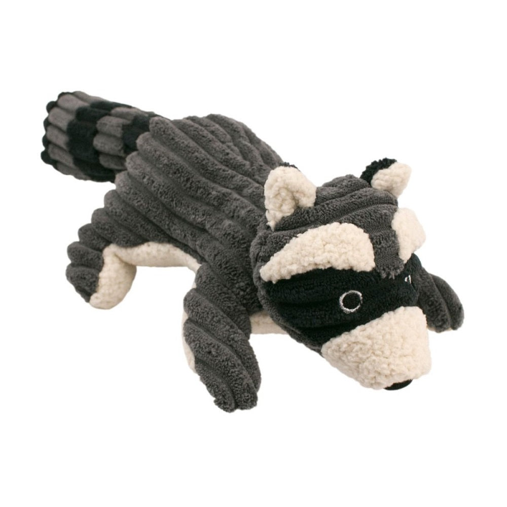 plush raccoon squeaker toy by tall tails