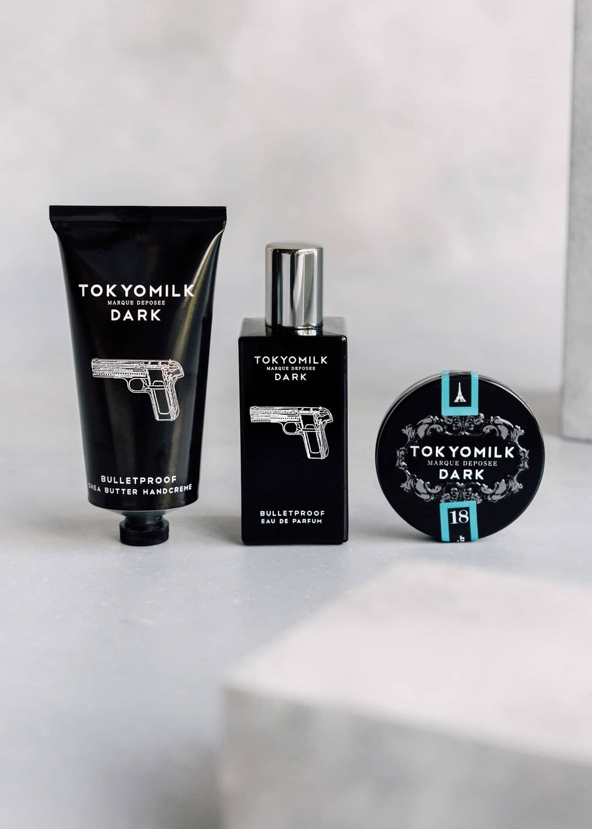 bulletproof fragrance gift set with hand cream, edp, and lip