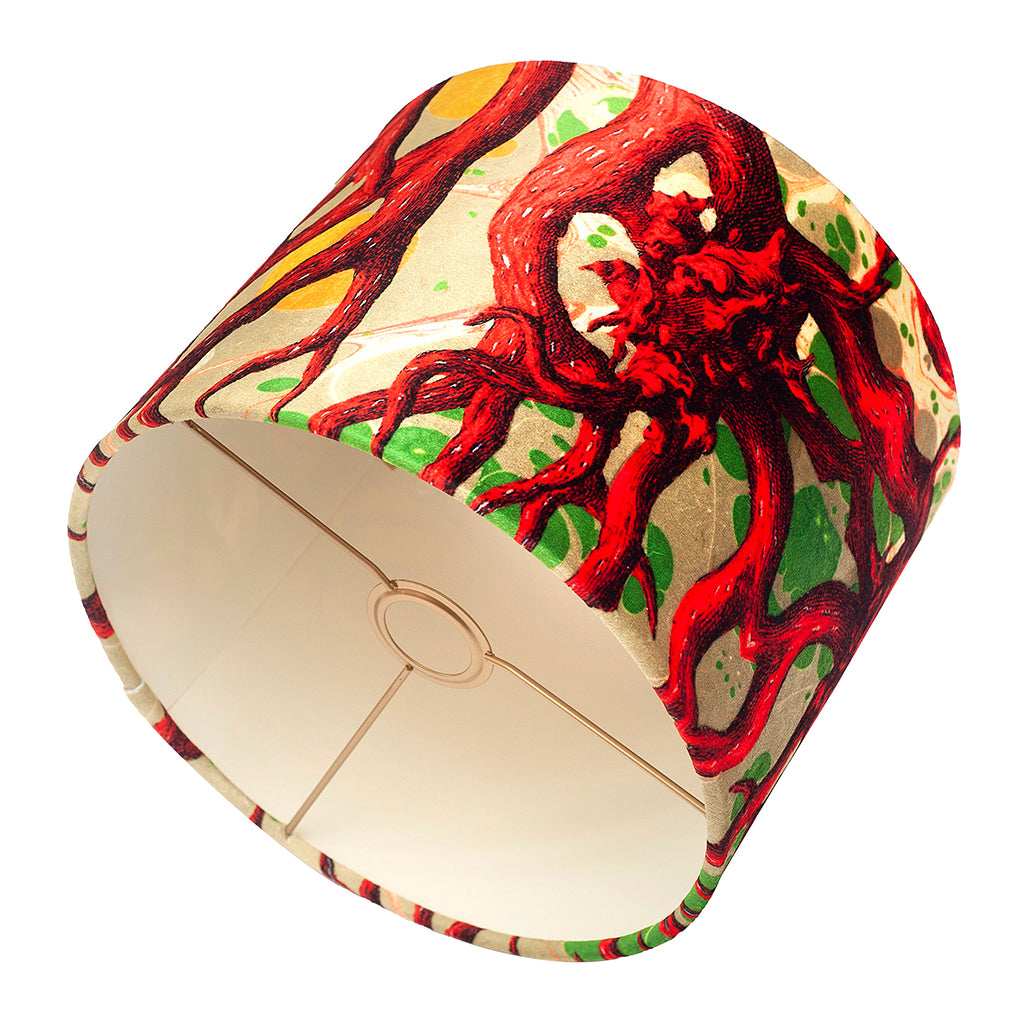 coral copse velvet lampshade