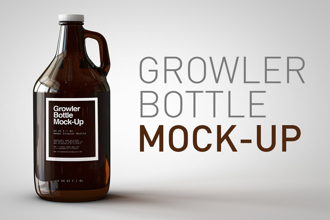 growler beer bottle mock-up