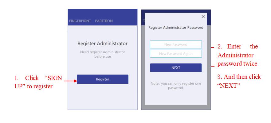 Set Password for Fingerprint encrupted USB Flash Drive