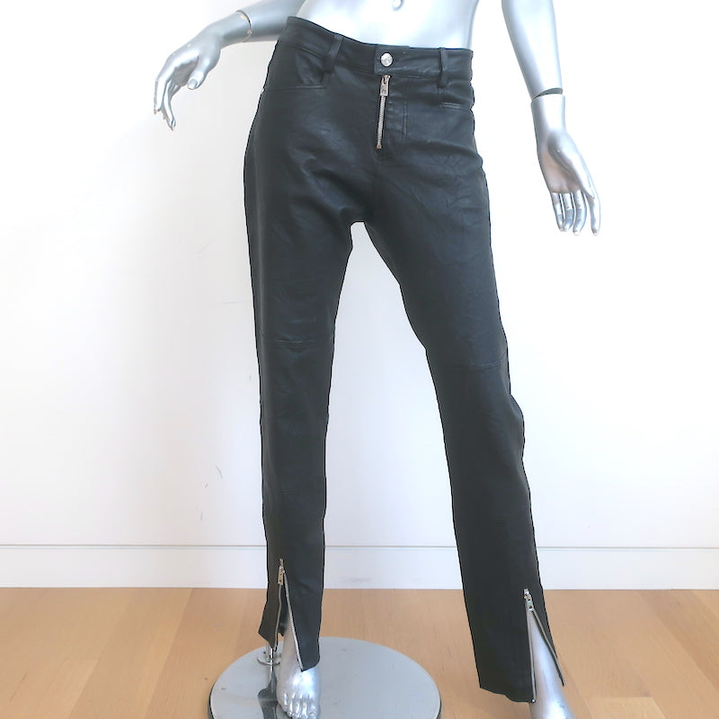 Zadig & Voltaire Phlamo Crinkled Leather Pants Black Size 40
