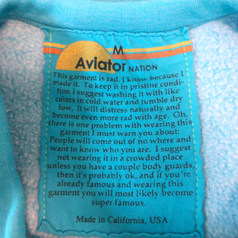 Aviator Nation Bolt Chevron Stripe Sweatshirt Blue Size Medium