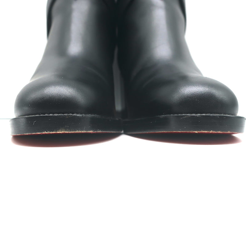 Christian Louboutin Karistrap Ankle Boots Black Leather Size 38.5