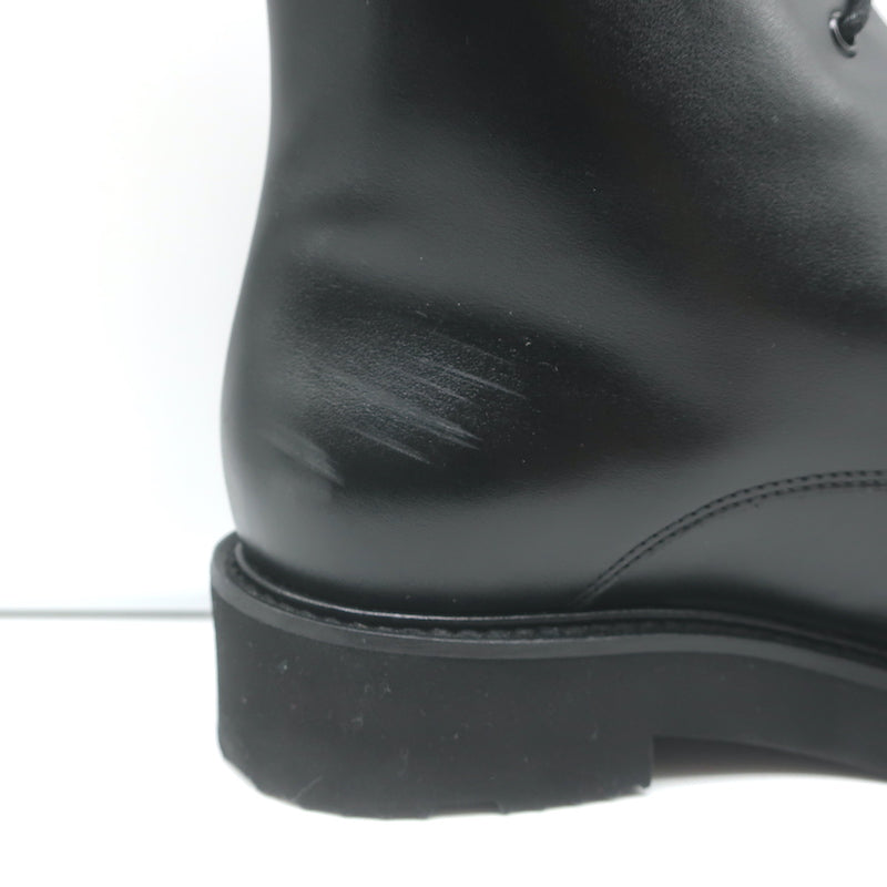 Dear Frances Park Combat Boots Black Leather Size 37 Flat Lace-Up Ankle Boots