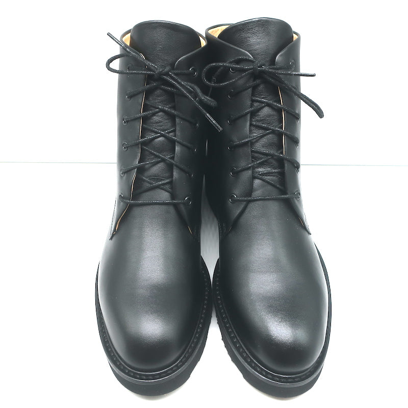 Dear Frances Park Combat Boots Black Leather Size 37 Flat Lace-Up Ankle Boots