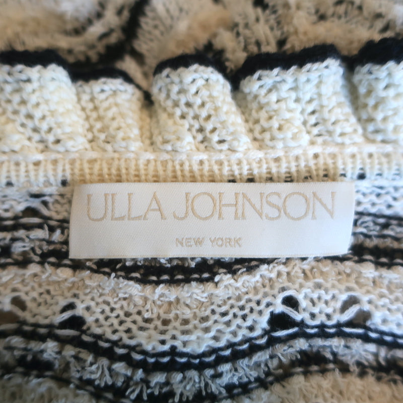 Ulla Johnson Roshan Long Sleeve Mini Dress Ivory Textured Knit Size Small