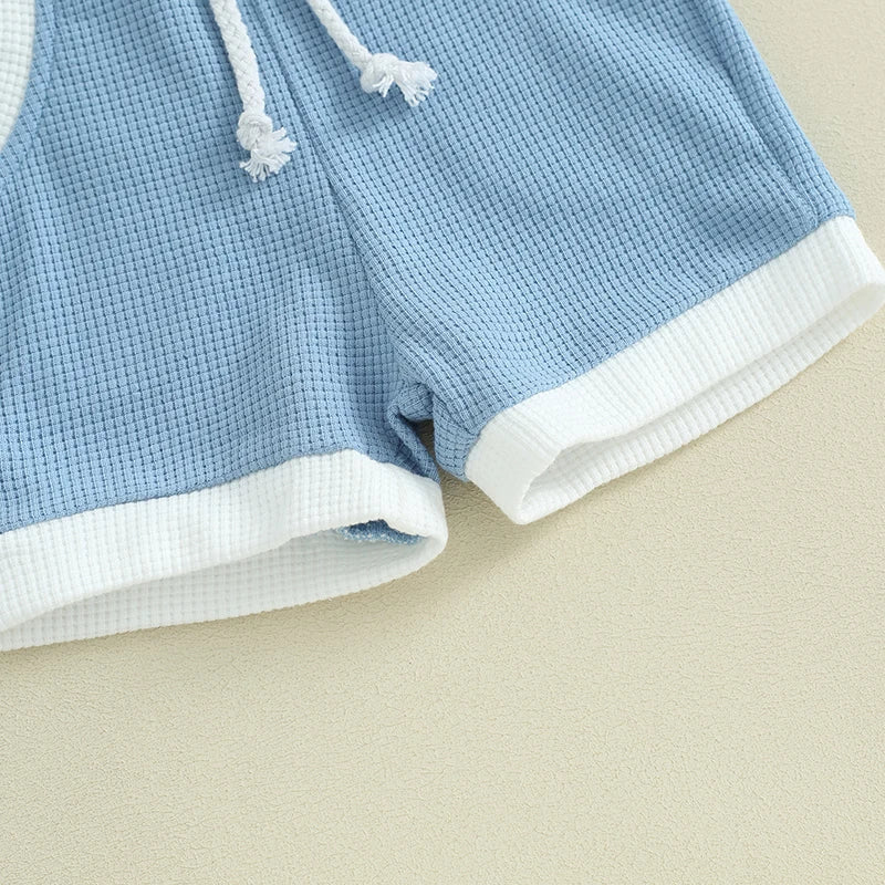 Solid Collared Button Top & Shorts