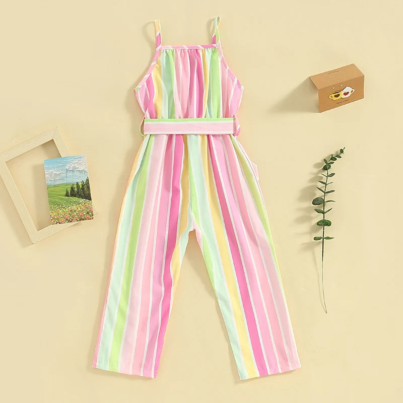 Patterned Bow Belt Jumpsuit