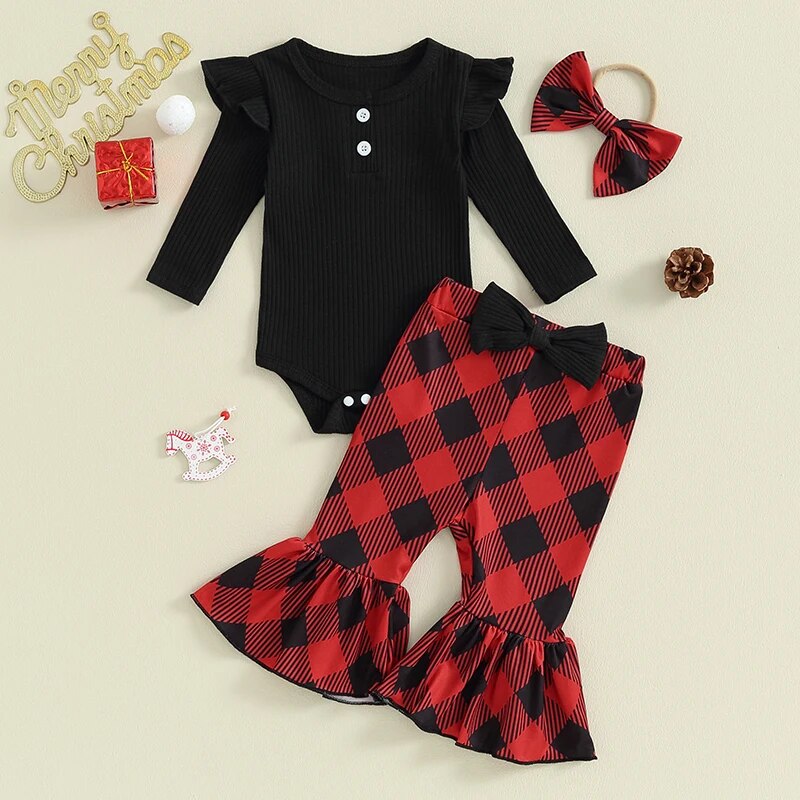 Christmas Plaid 3 Piece Outfit