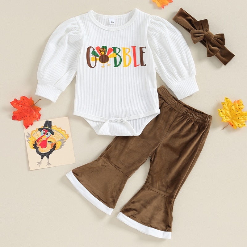 Gobble Thanksgiving Outfit & Bow