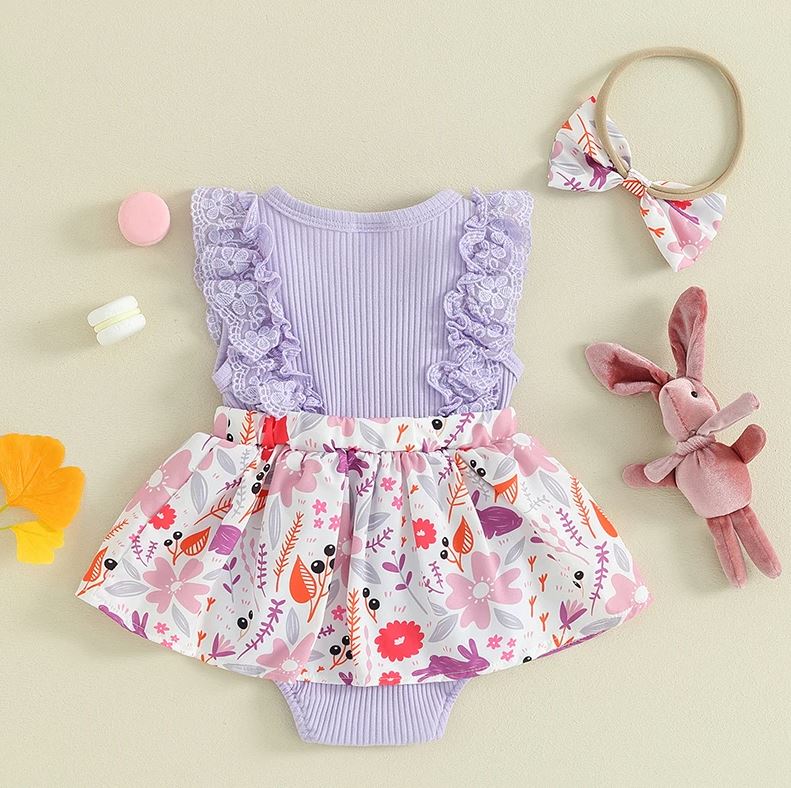 Lace Bunny Easter Dress & Headband