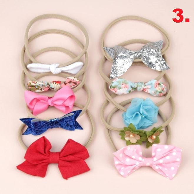 10 Pack Bow Headbands