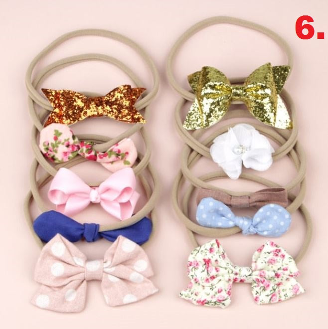 10 Pack Bow Headbands