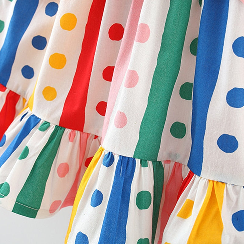 Striped Polka Dot Cutie Dress with Hat