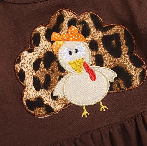 Thanksgiving Ruffle Leopard Dot Outfit