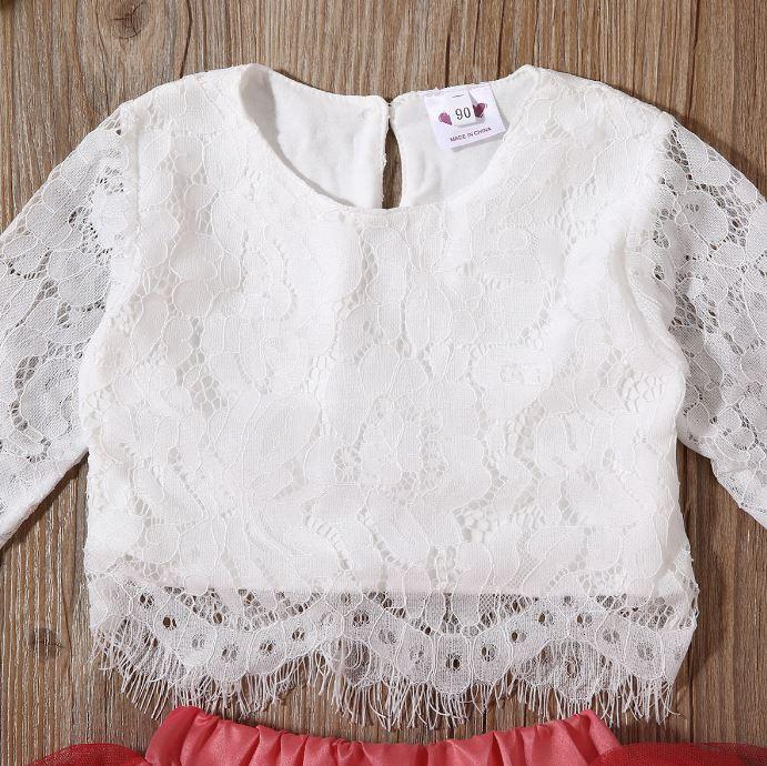 Lace Top with Ruffle Tutu Skirt Outfit