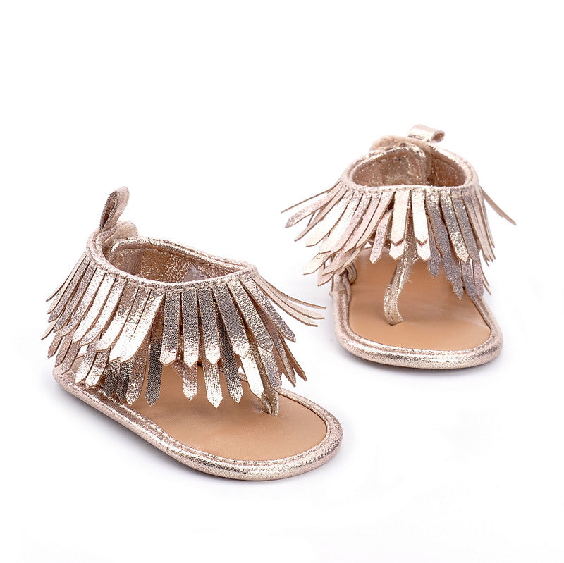 Neutral Summer Tassel Sandals