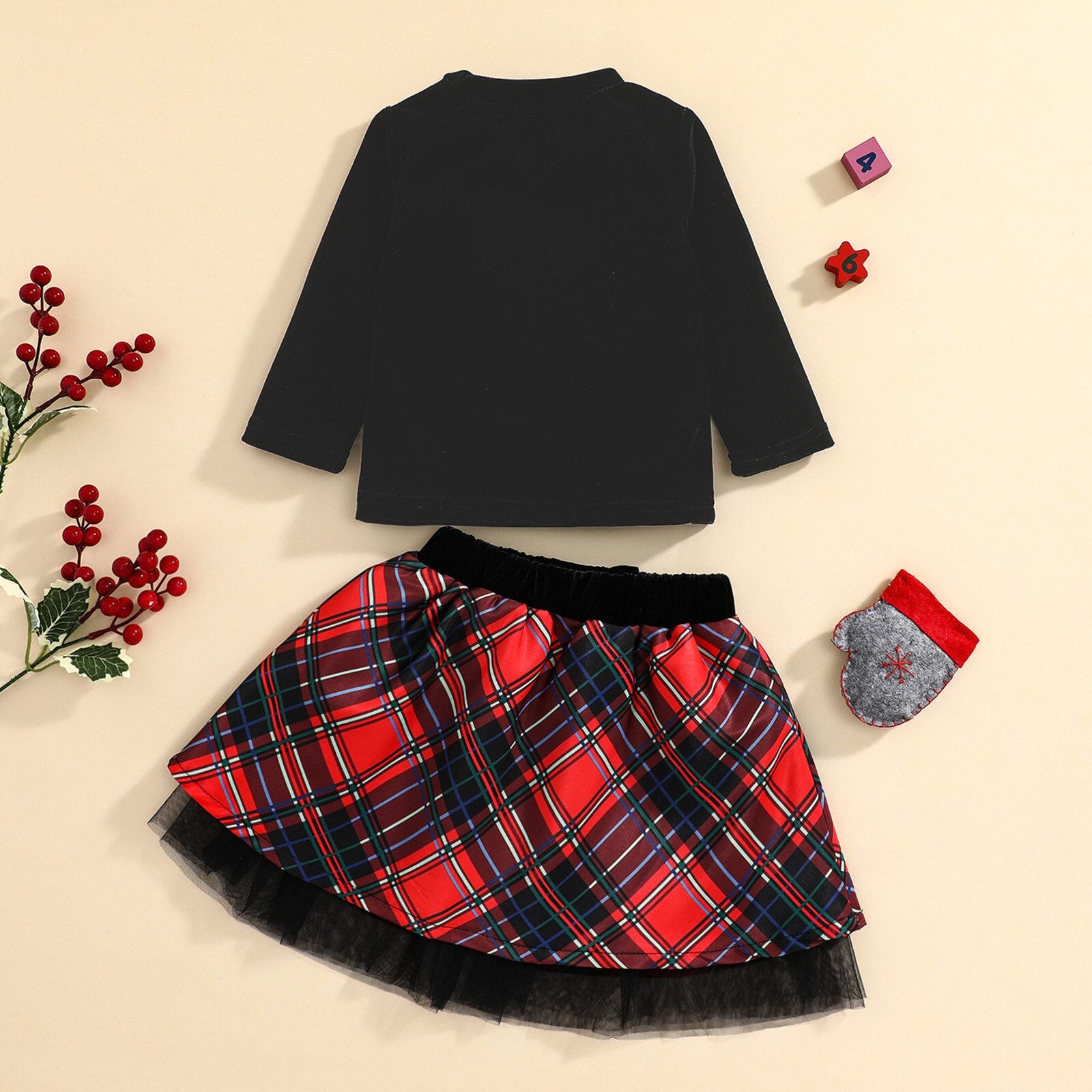 Christmas Plaid Skirt Outfit