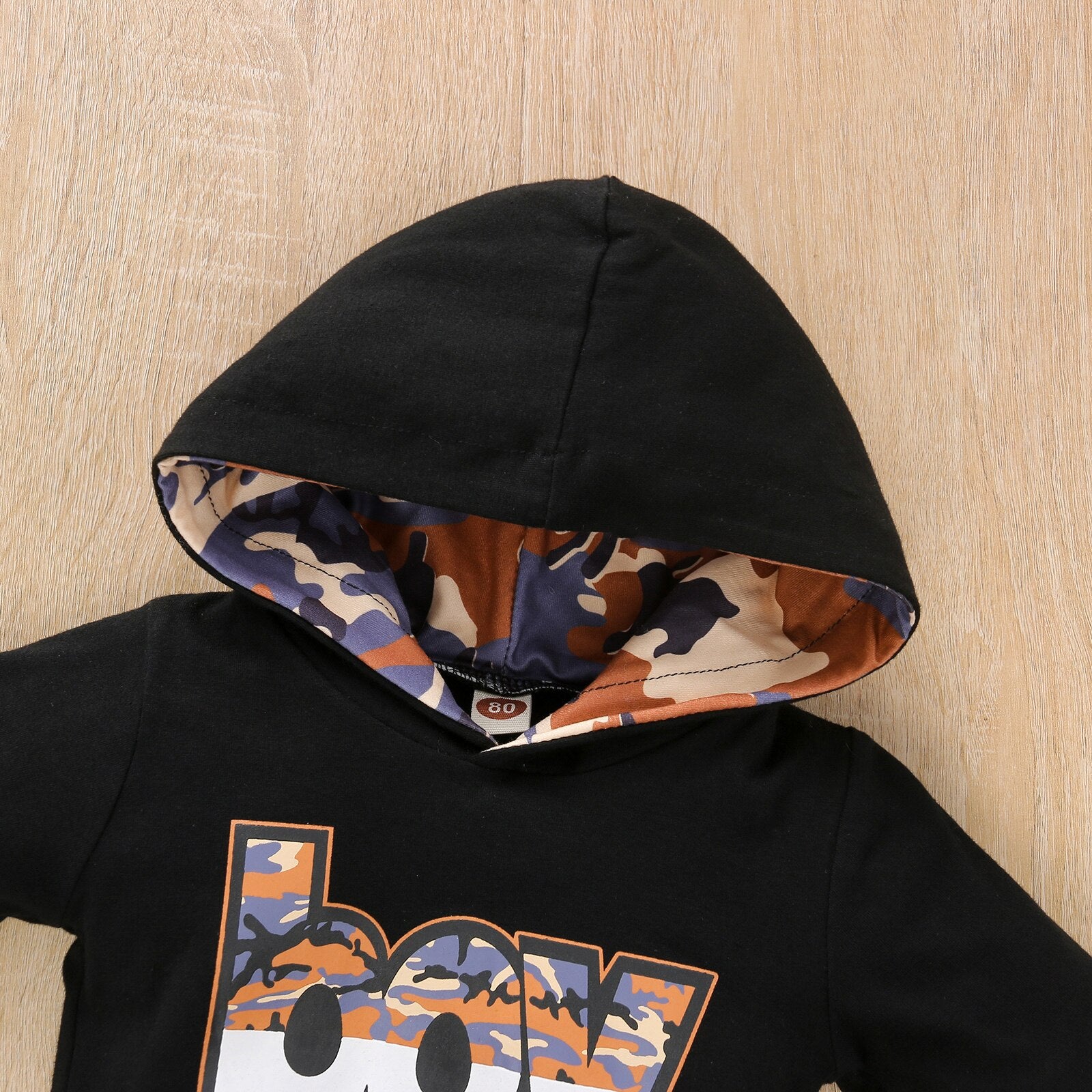 Boy Style Hoodie with Camouflage Pants