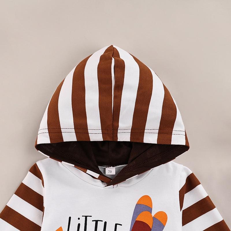 Striped Little Turkey Hoodie Romper