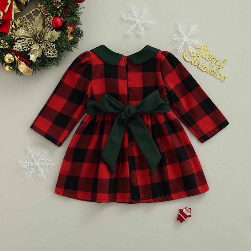 Plaid Christmas Bow Dress