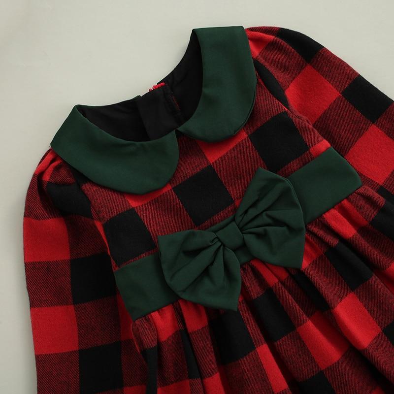 Plaid Christmas Bow Dress