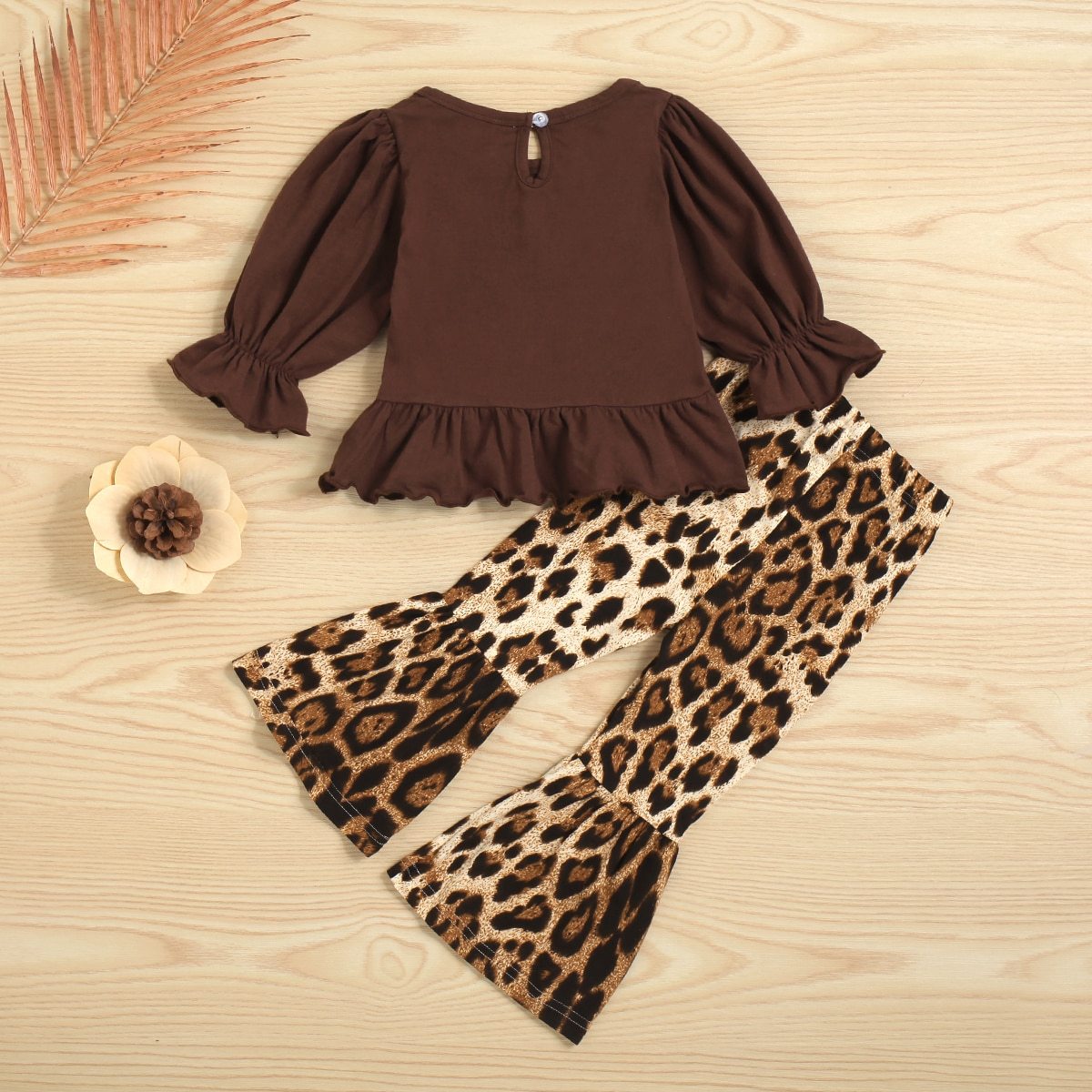 Thanksgiving Ruffle Leopard Dot Outfit