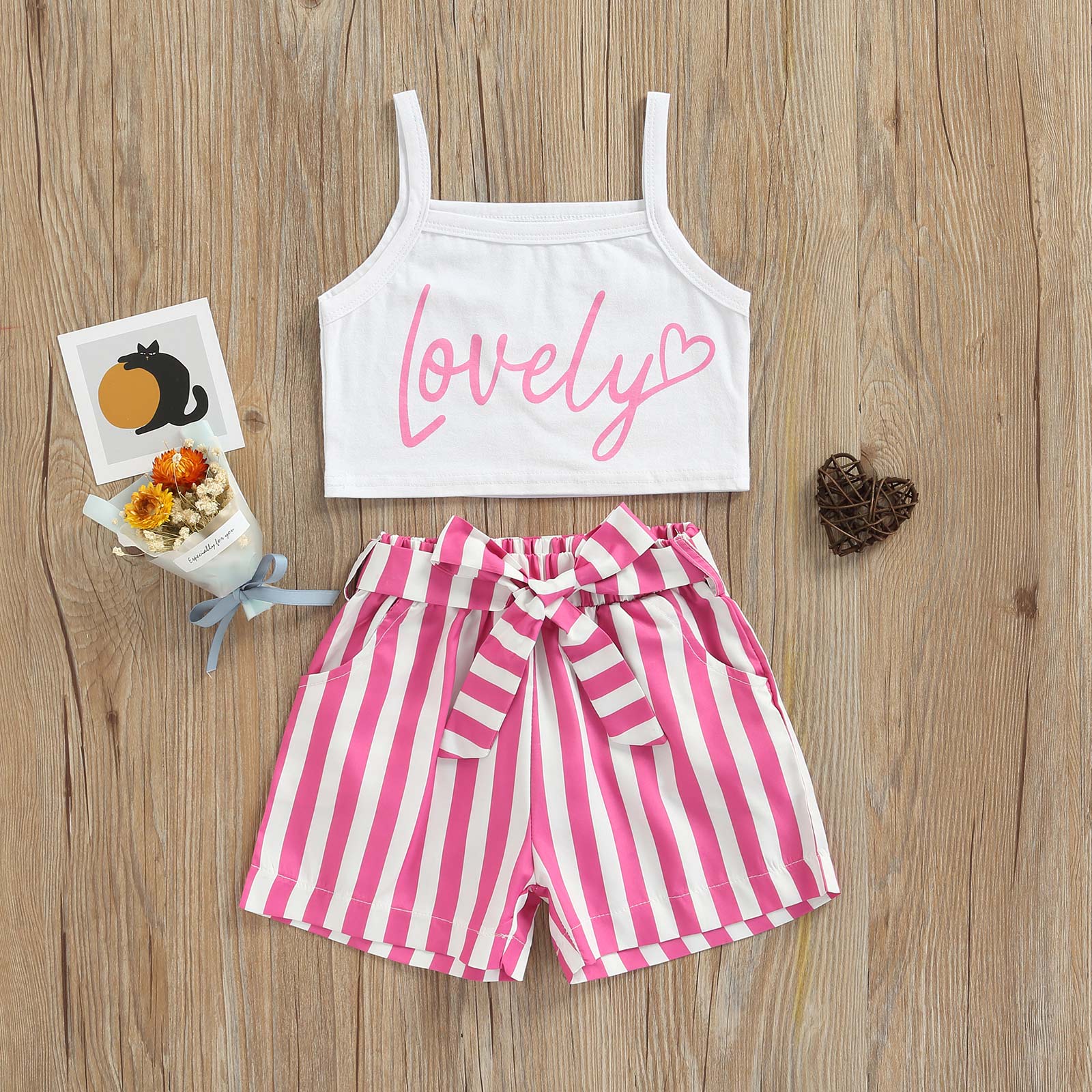 Lovely Crop Top with Candy Shorts