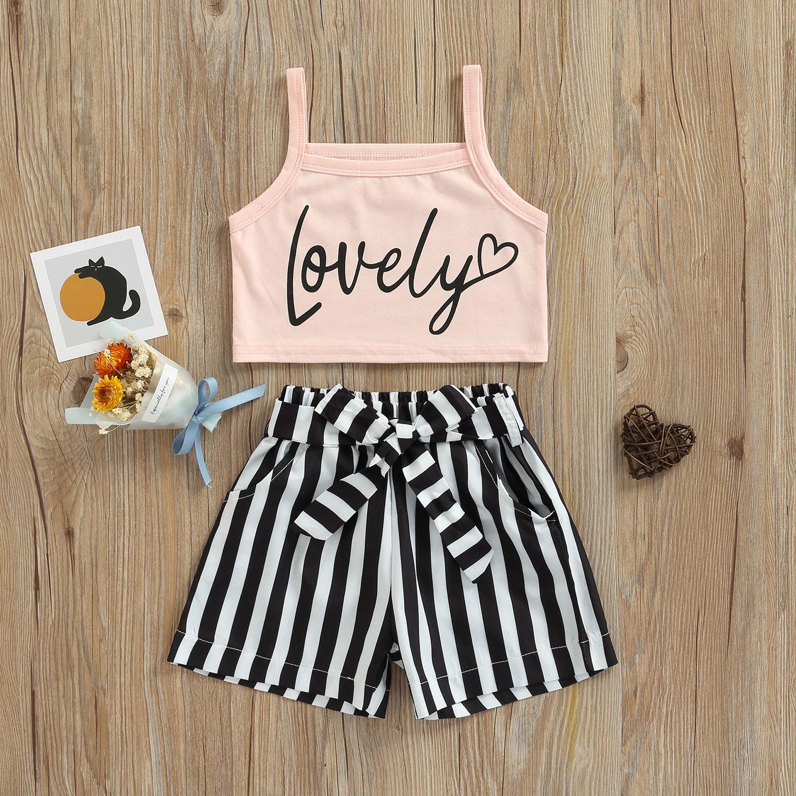 Lovely Crop Top with Candy Shorts