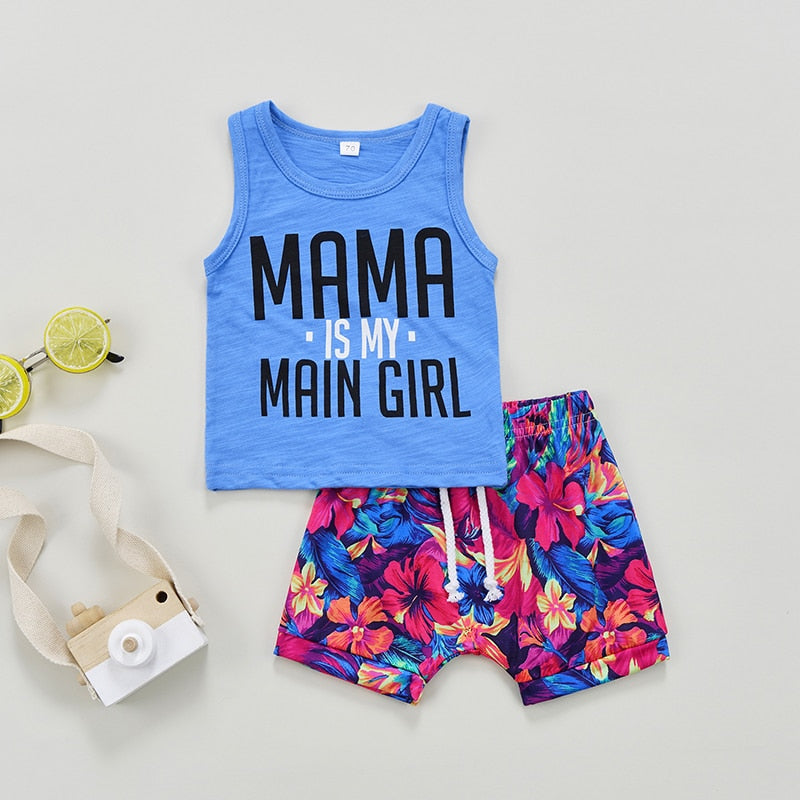 Mama is My Main Girl Tank with Floral Shorts