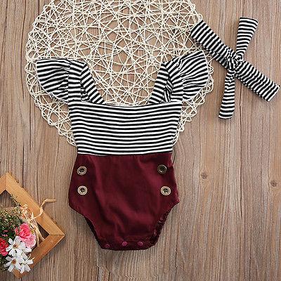 Striped Romper With Bow