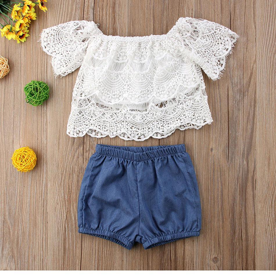 White Lace Top with Shorts & Ruffled Maxi Skirt Set