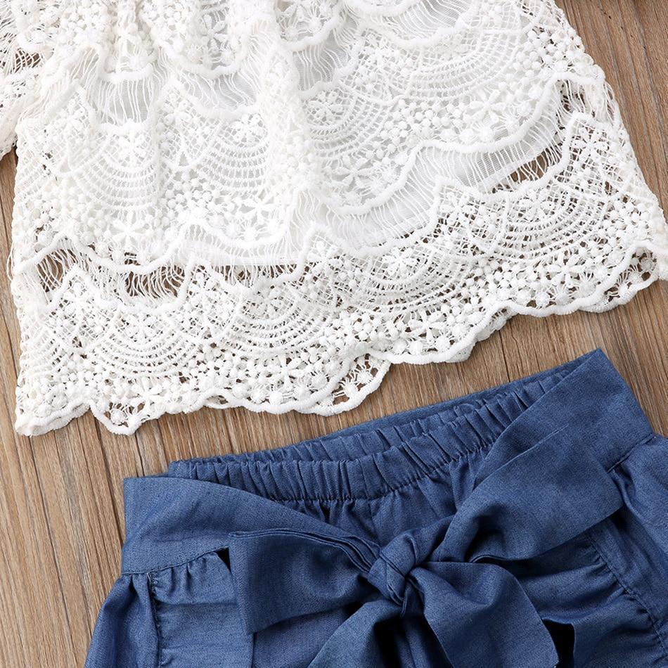 White Lace Top with Shorts & Ruffled Maxi Skirt Set