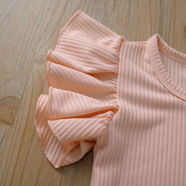Solid Ribbed Flare Onesie