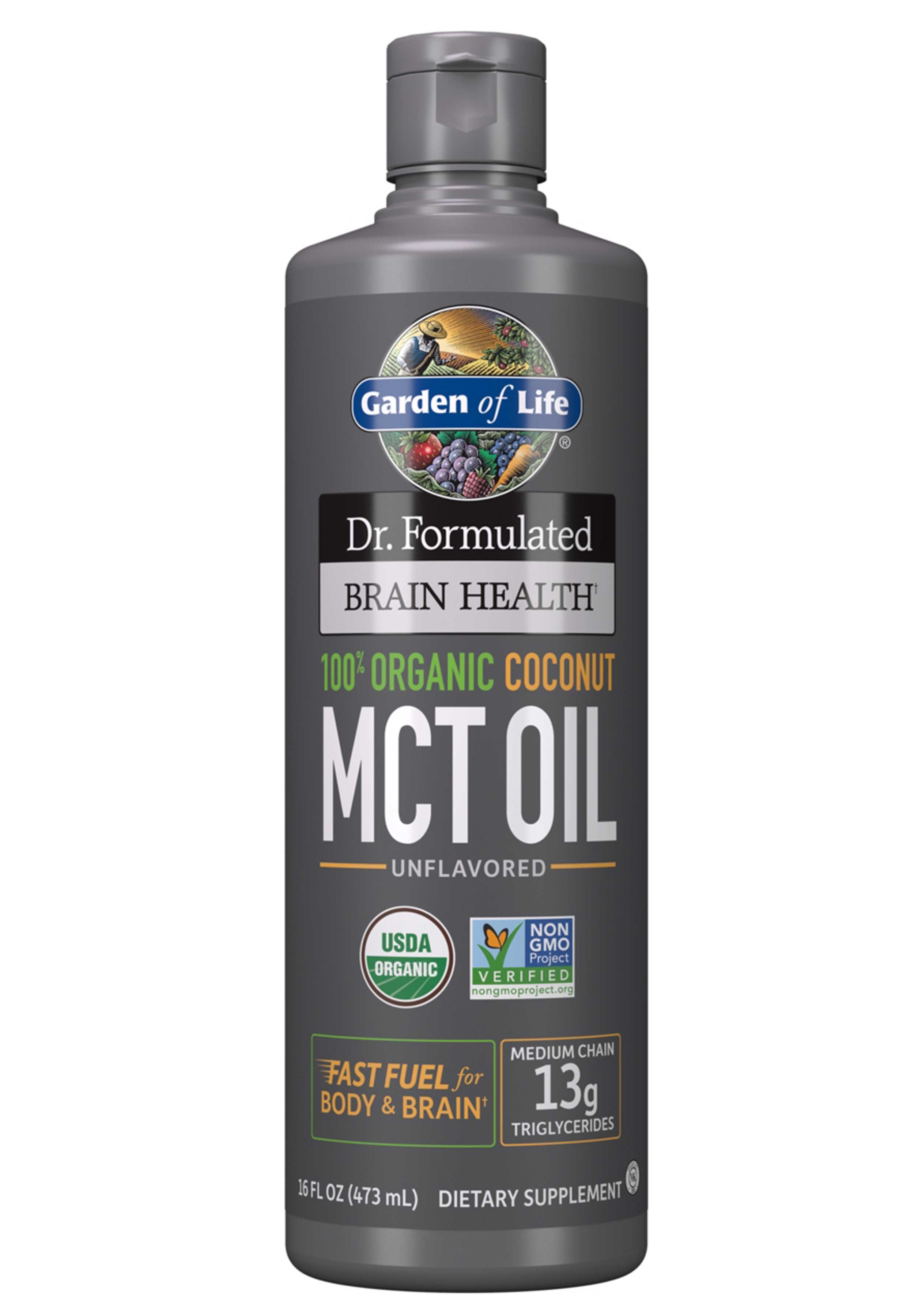 Garden of Life Dr. Formulated Brain Health 100% Organic Coconut MCT Oil