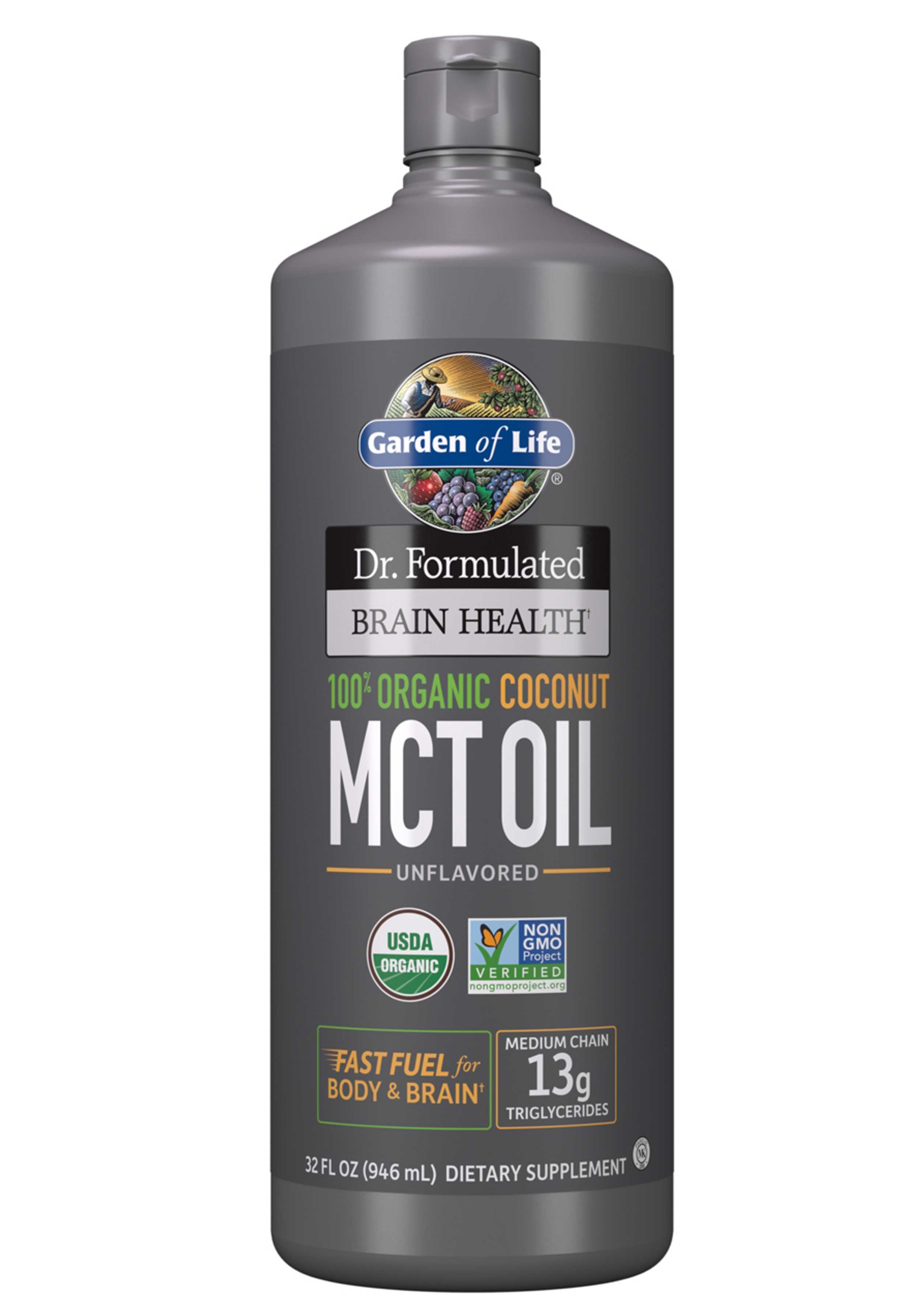 Garden of Life Dr. Formulated Brain Health 100% Organic Coconut MCT Oil