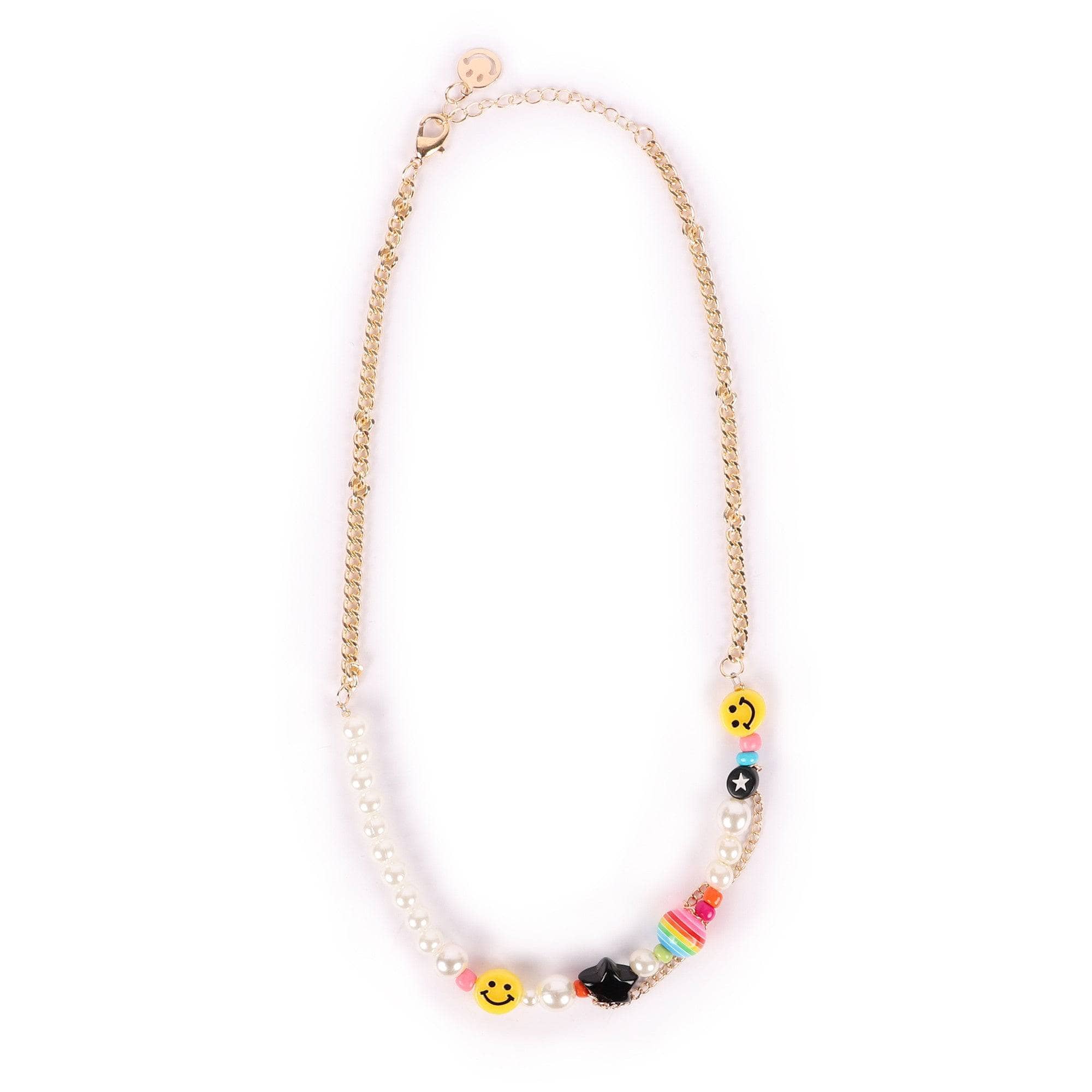 Smiley Pearl Chain Choker