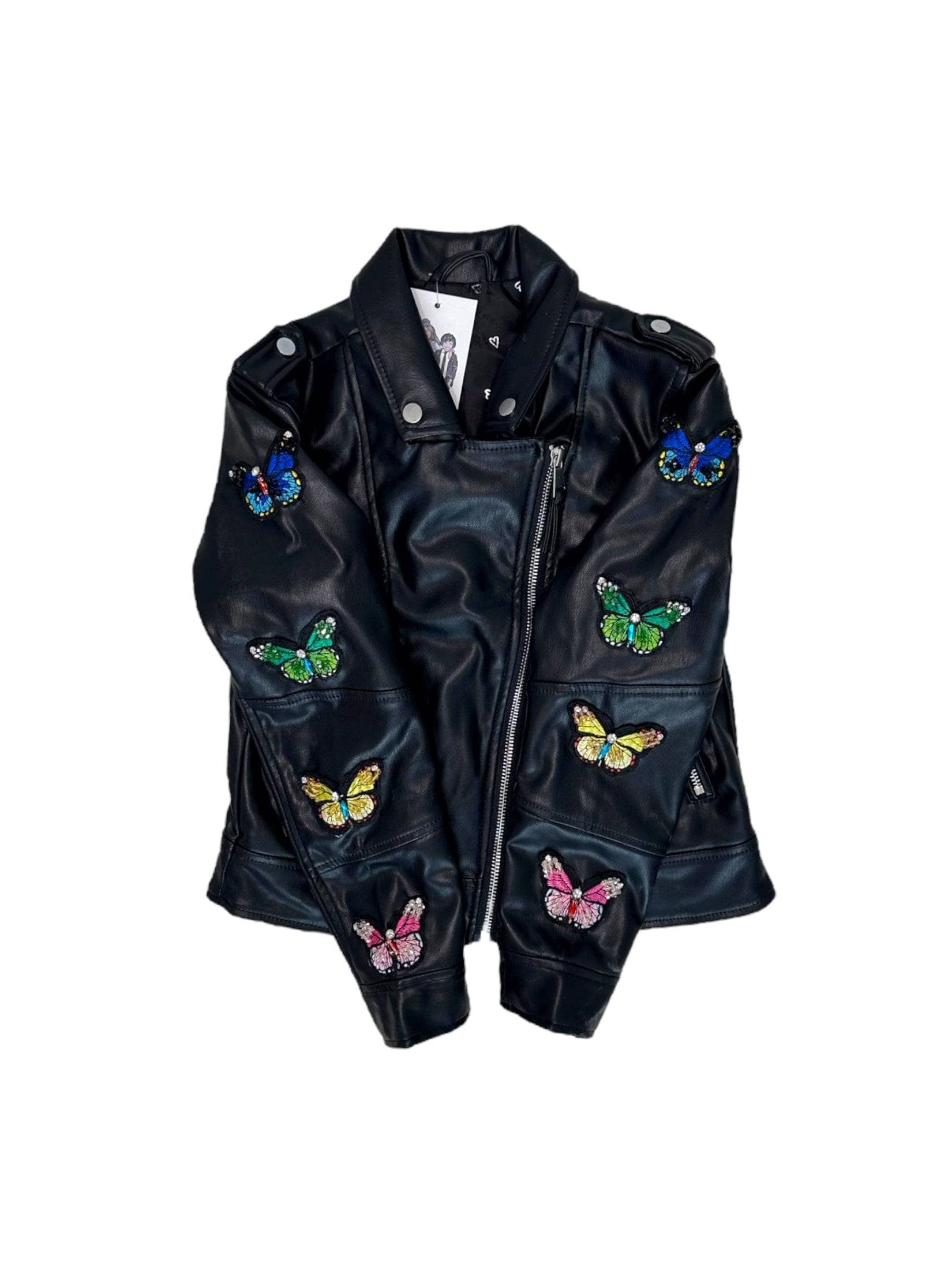Gem Butterfly Vegan Moto Jacket
