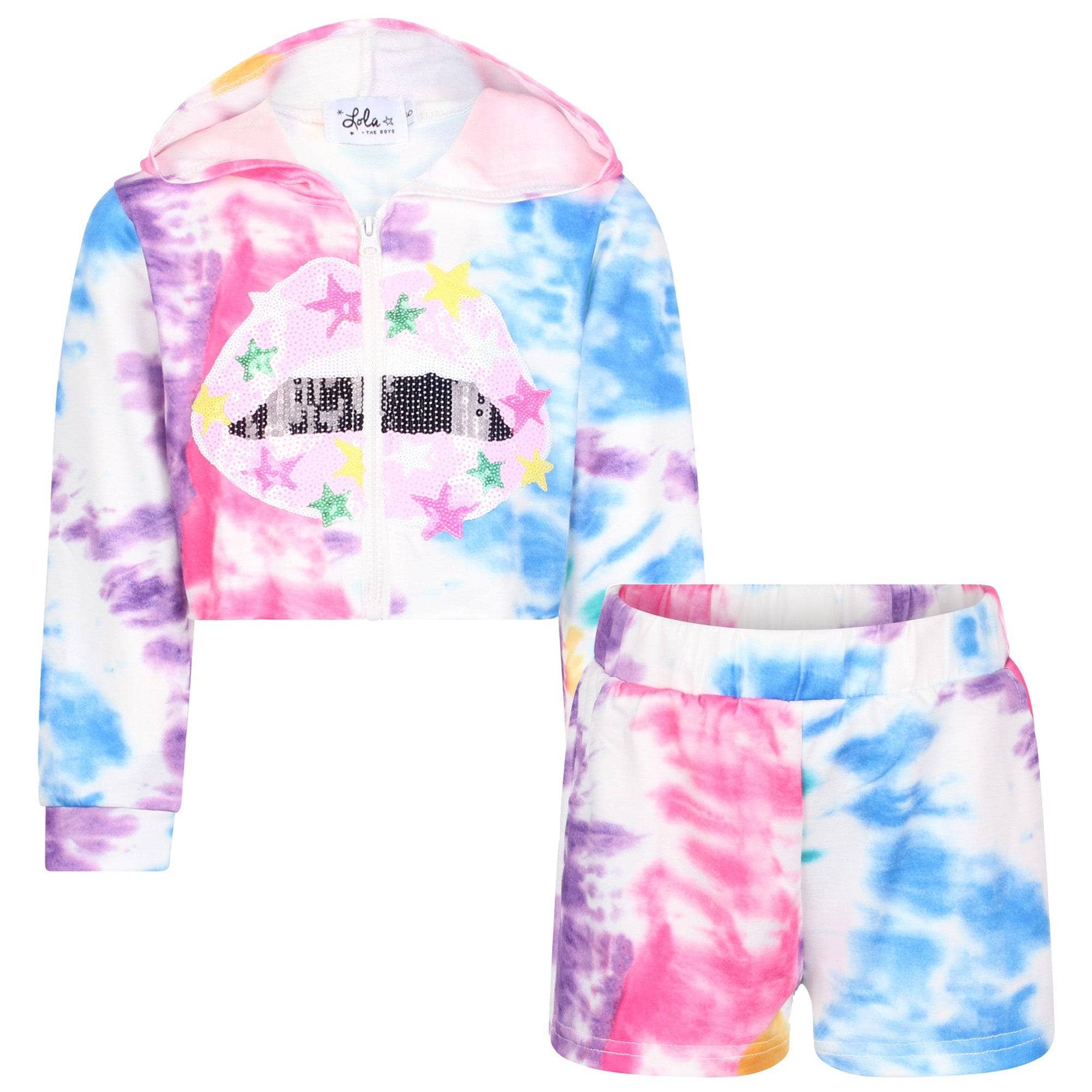 Tie Dye Lips Short Set