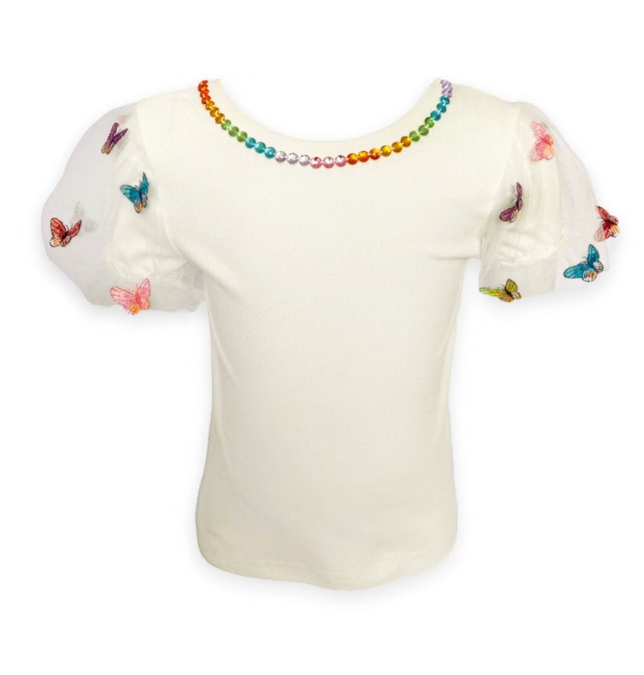 3-D Rainbow Butterflies Puff T-shirt